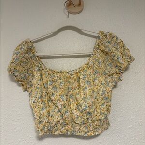 American Eagle Outfitters Yellow Floral Blouse